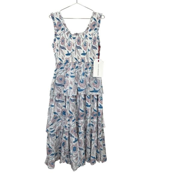 NEW Alix of Bohemia Erin Blue Valentine Midi Dress Medium - Picture 6 of 12